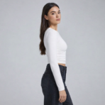 Gorgesto Second-Skin Ruched Crop Top - Image 2