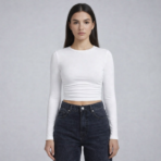 Gorgesto Second-Skin Ruched Crop Top - Image 3