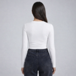 Gorgesto Second-Skin Ruched Crop Top - Image 4